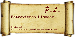 Petrovitsch Liander névjegykártya